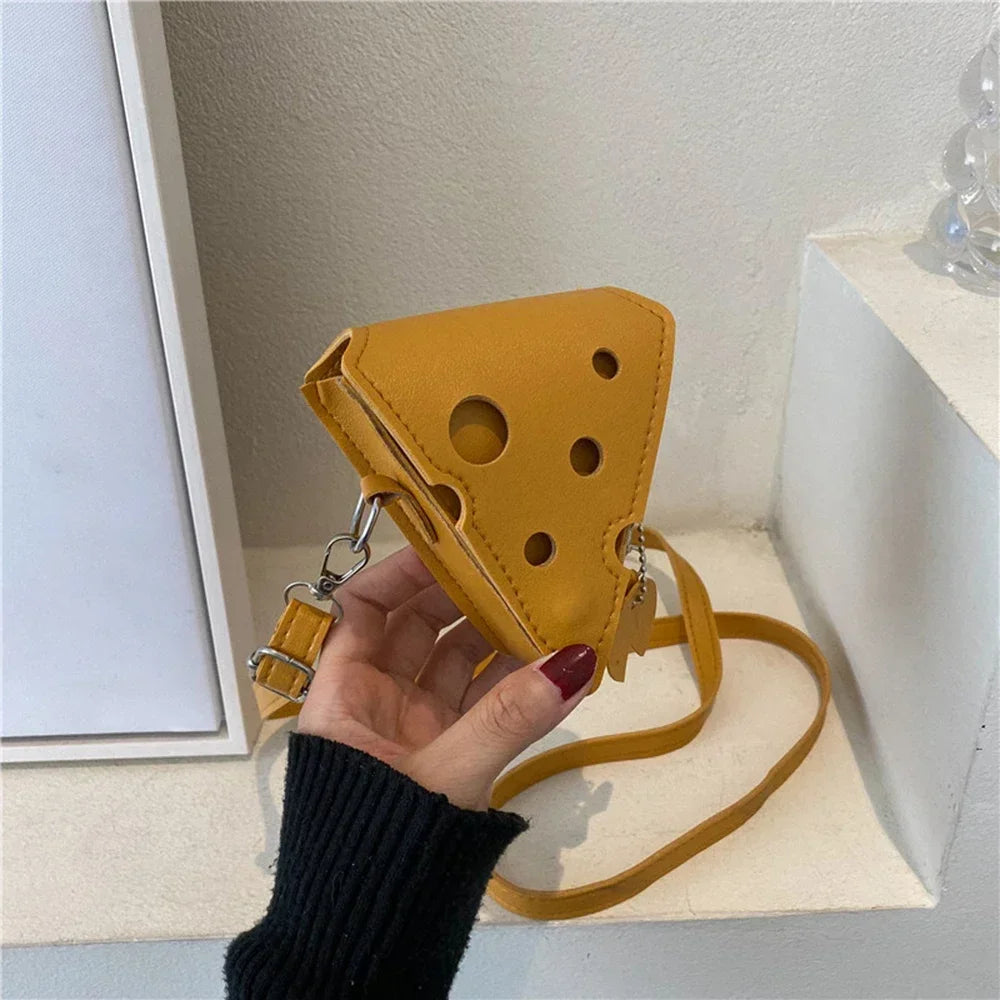 Chic Cheese Slice Shoulder Bag - Yellow PU Leather Arm Candy