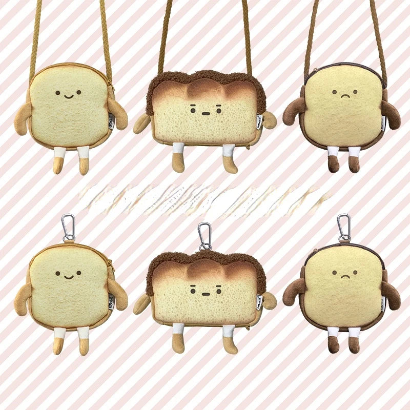 Cozy Toast Plush Shoulder Bag - Adorable & Soft Accessory