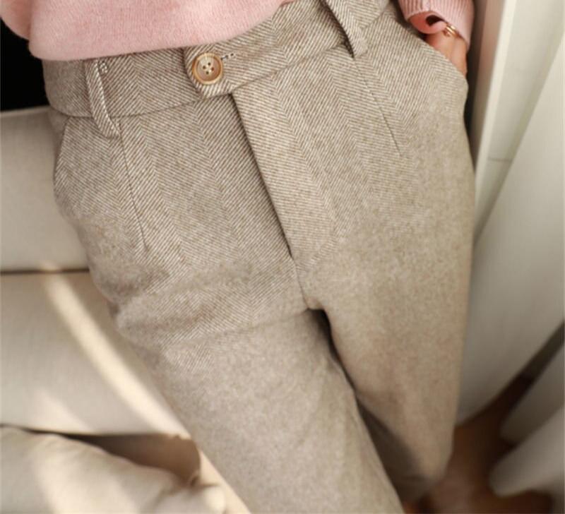 Cozy Wool Harem Trousers – Perfect for Autumn & Winter