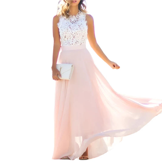 Duzeala Chic Hollow Maxi Dress - Sleeveless Boho Style for Evening Elegance